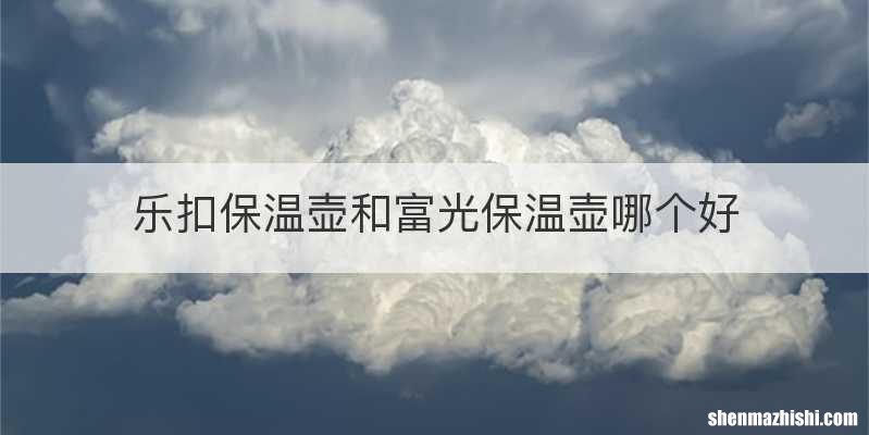 乐扣保温壶和富光保温壶哪个好