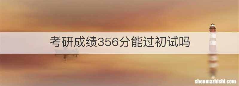 考研成绩356分能过初试吗