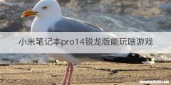 小米笔记本pro14锐龙版能玩啥游戏