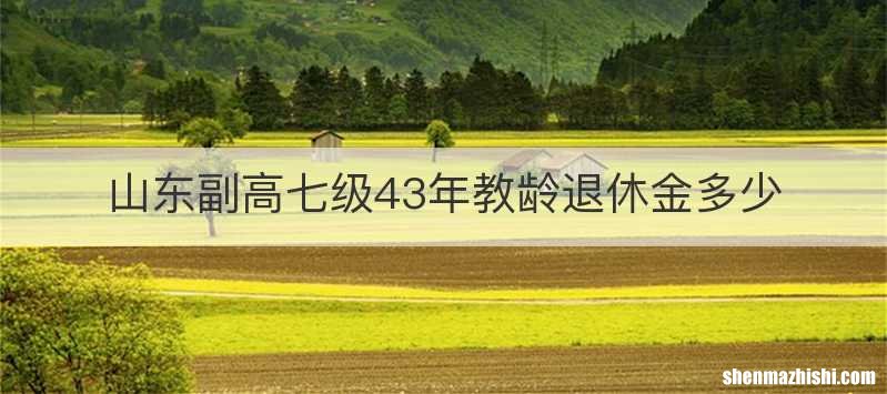 山东副高七级43年教龄退休金多少