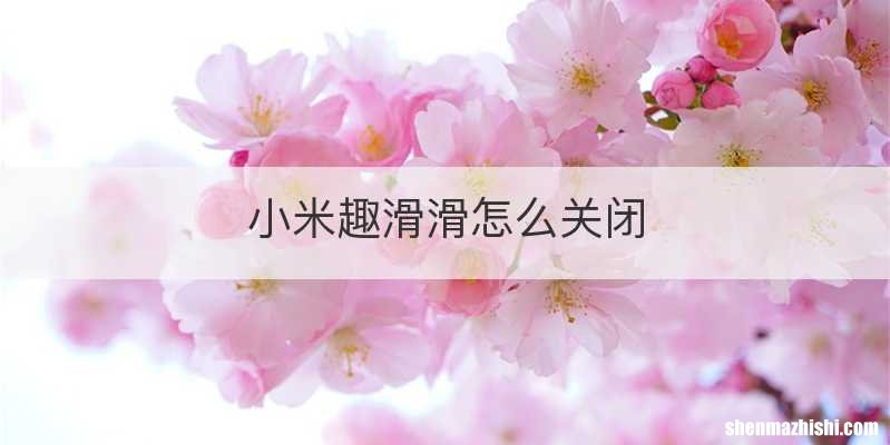 小米趣滑滑怎么关闭