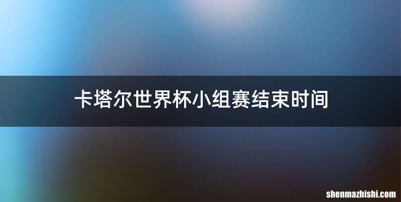 卡塔尔世界杯小组赛结束时间