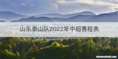 山东泰山队2022年中超赛程表