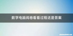 数学电脑阅卷看看过程还是答案