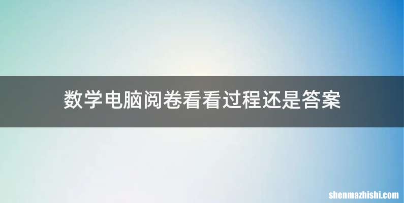数学电脑阅卷看看过程还是答案