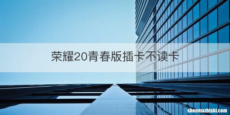荣耀20青春版插卡不读卡