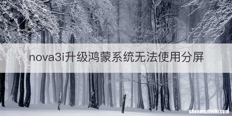 nova3i升级鸿蒙系统无法使用分屏