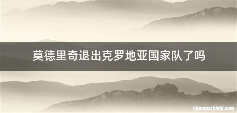 莫德里奇退出克罗地亚国家队了吗
