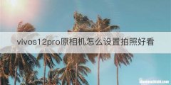 vivos12pro原相机怎么设置拍照好看
