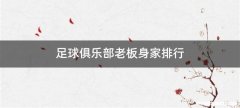 足球俱乐部老板身家排行