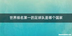 世界排名第一的足球队是哪个国家