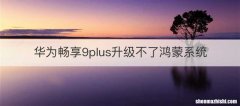 华为畅享9plus升级不了鸿蒙系统