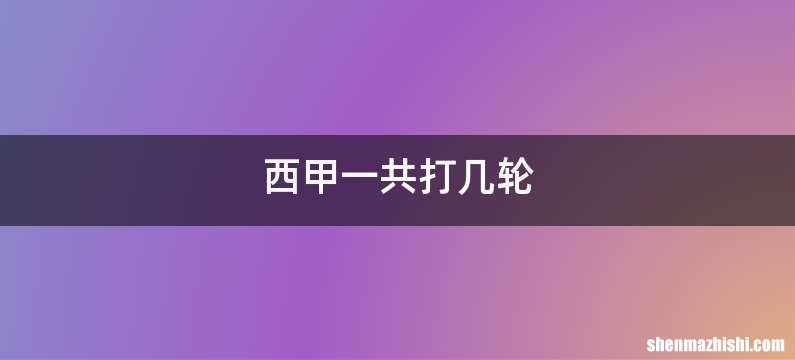 西甲一共打几轮