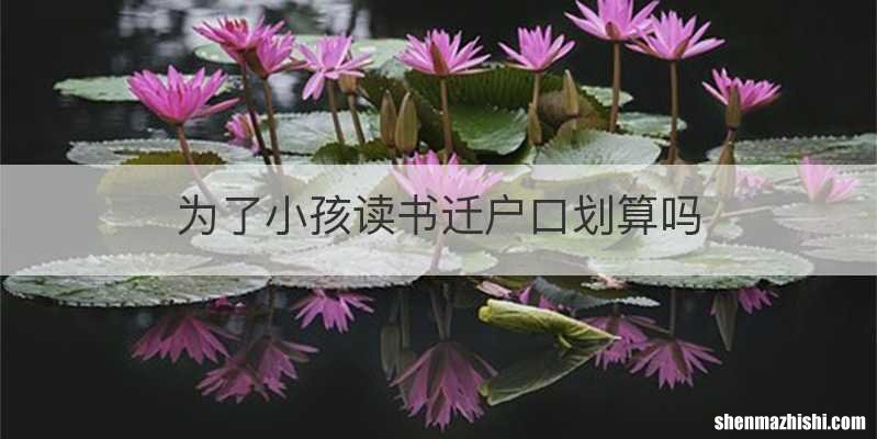 为了小孩读书迁户口划算吗