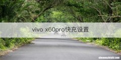 vivo x60pro快充设置