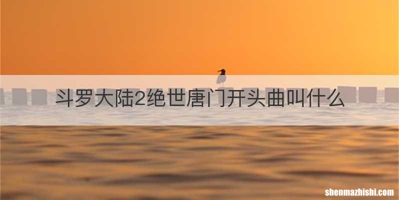 斗罗大陆2绝世唐门开头曲叫什么