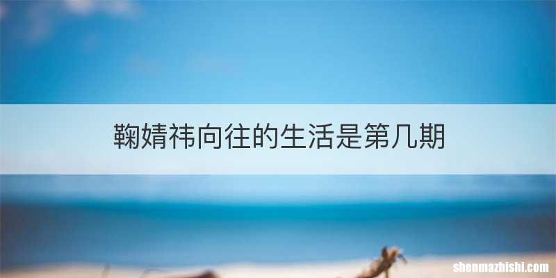 鞠婧祎向往的生活是第几期
