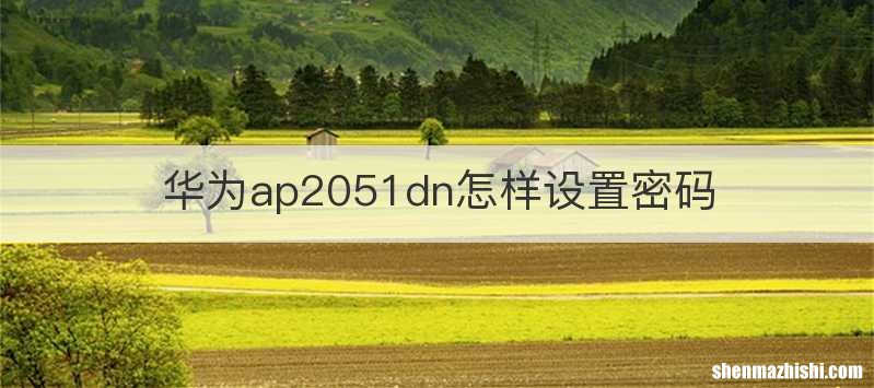 华为ap2051dn怎样设置密码
