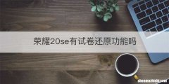 荣耀20se有试卷还原功能吗