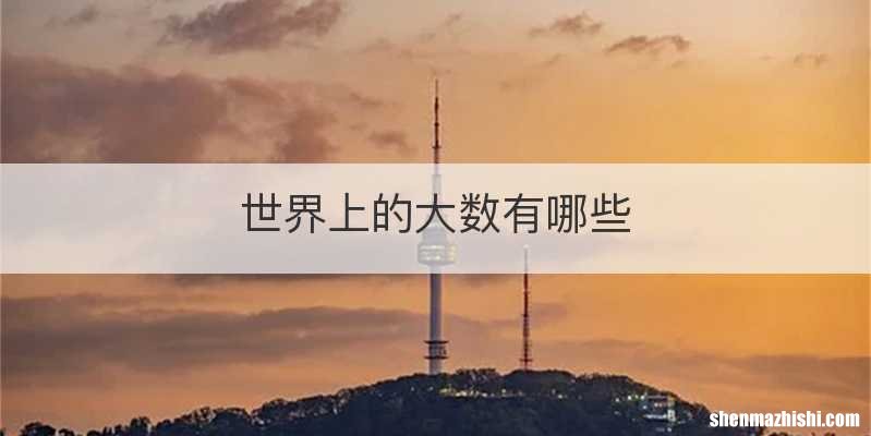世界上的大数有哪些