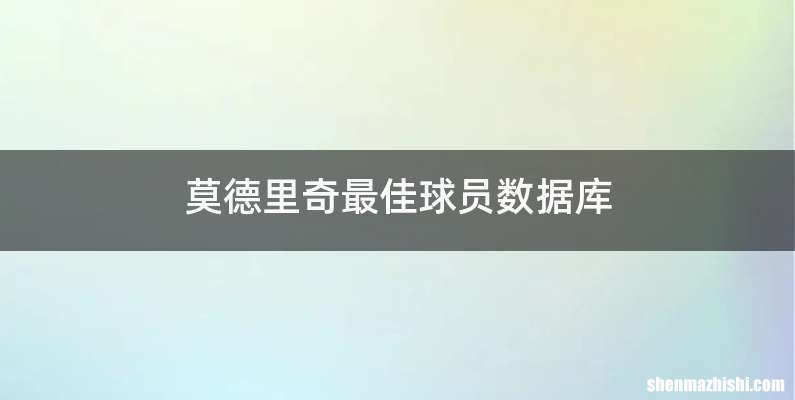 莫德里奇最佳球员数据库