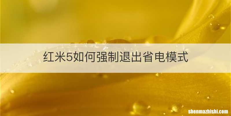 红米5如何强制退出省电模式