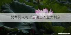 梵蒂冈人可以自由出入意大利么