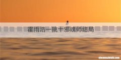 霍雨浩一挑十邪魂师结局