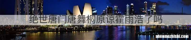绝世唐门唐舞桐原谅霍雨浩了吗