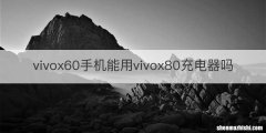 vivox60手机能用vivox80充电器吗