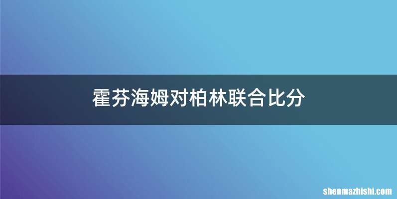 霍芬海姆对柏林联合比分