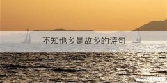 不知他乡是故乡的诗句