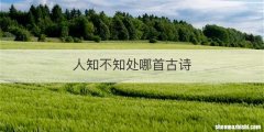 人知不知处哪首古诗