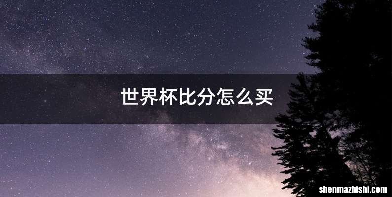 世界杯比分怎么买
