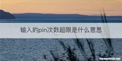 输入的pin次数超限是什么意思