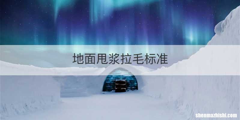 地面甩浆拉毛标准