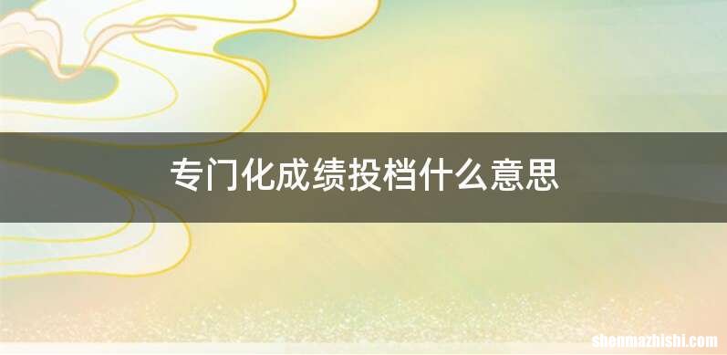 专门化成绩投档什么意思