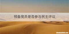 预备党员是否参与民主评议