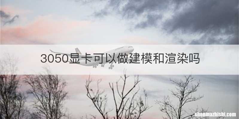 3050显卡可以做建模和渲染吗