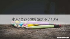 小米12 pro为何显示不了10hz