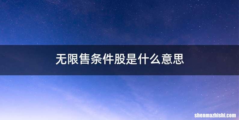 无限售条件股是什么意思