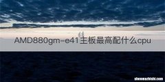 AMD880gm-e41主板最高配什么cpu