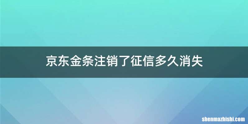 京东金条注销了征信多久消失