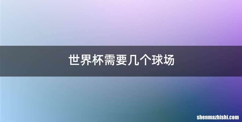世界杯需要几个球场