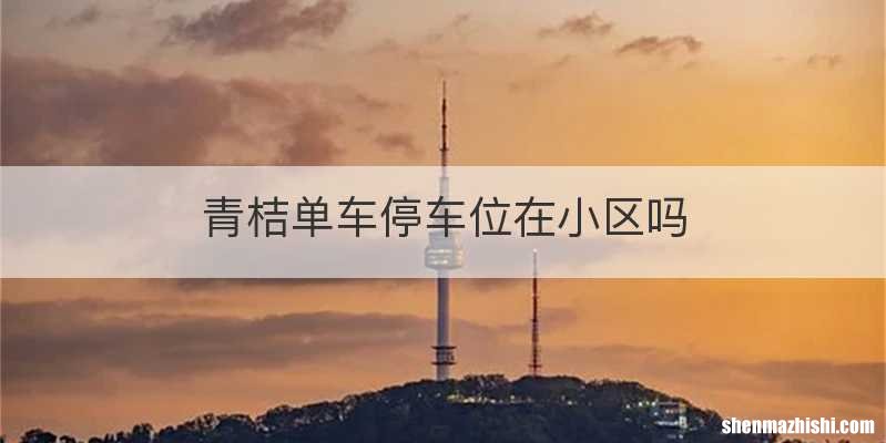 青桔单车停车位在小区吗