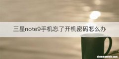 三星note9手机忘了开机密码怎么办