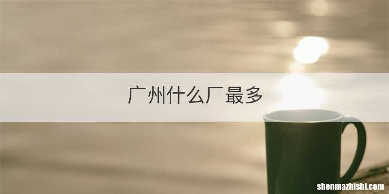 广州什么厂最多
