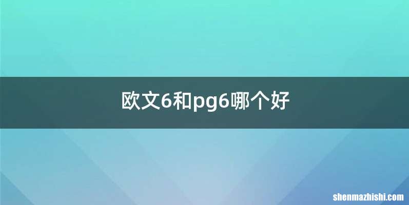 欧文6和pg6哪个好