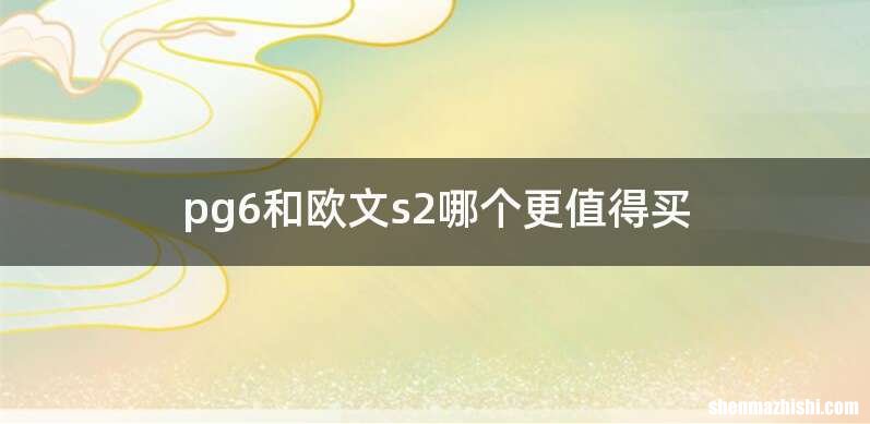 pg6和欧文s2哪个更值得买