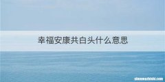 幸福安康共白头什么意思